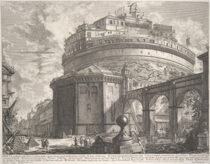 Vista del Mausoleo del Emperador Adriano ahora llamado Castel S. Angelo, ca. 1756