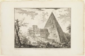 Vista de la tumba piramidal de Cestio, de Vistas de Roma de Giovanni Battista Piranesi