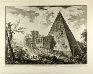 Vista de la tumba piramidal de Cestio, de Vistas de Roma de Giovanni Battista Piranesi