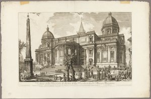 Vista de la entrada trasera de la Basílica de S. Maria Maggiore, de Vistas de Roma de Giovanni Battista Piranesi