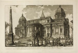 Vista de la entrada trasera de la Basílica de S. Maria Maggiore, de Vistas de Roma de Giovanni Battista Piranesi