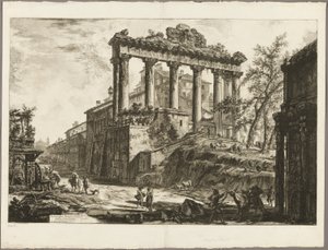 Vista del llamado Templo de la Concordia, de Vistas de Roma de Giovanni Battista Piranesi