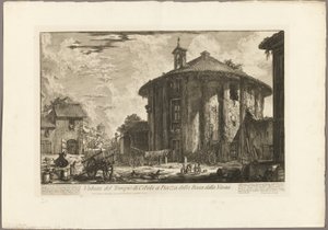 Vista del Templo de Cibeles en la Piazza de la Bocca della Verità, de Vistas de Roma de Giovanni Battista Piranesi