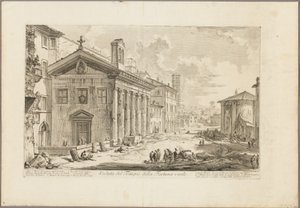 Vista del Templo de Fortuna Virilis. Ahora la iglesia armenia de S. Maria Egizziaca, de Vistas de Roma