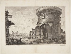 Vista de la tumba de los Plautii en el camino que va de Roma a Tívoli cerca del Puente Lugano de Giovanni Battista Piranesi