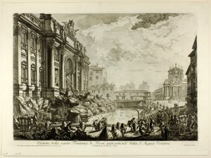 Vista de la gran Fuente de Trevi, antiguamente llamada Acqua Vergine, de Vistas de Roma