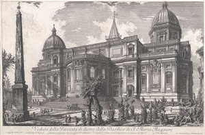 Vista de la entrada trasera de la Basílica de S. Maria Maggiore de Giovanni Battista Piranesi