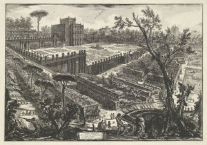 Villa Doria Pamphili te Roma Villa Panfili fuera de Porta S. Pancrazio (título sobre objeto) Gezichten op Rome (título de la serie) Vistas de Roma diseñadas y grabadas por el arquitecto Giambattista Piranesi Ve (nez) iano (título de la serie) de Giovanni Battista Piranesi