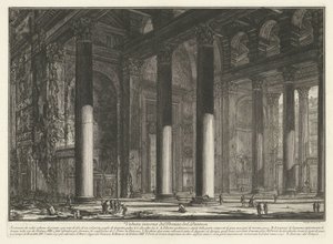 El Panteón de Roma
Vista interior del Pronao del Panteón (título en el objeto)
Gezichten op Rome (título de la serie)
Vistas de Roma dibujadas y grabadas por Giambattista Piranesi arquitecto Ve(nez)iano (título de la serie)