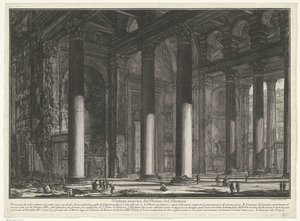 El Panteón de Roma
Vista interior del Pronao del Panteón (título en el objeto)
Gezichten op Rome (título de la serie)
Vistas de Roma dibujadas y grabadas por Giambattista Piranesi arquitecto Ve(nez)iano (título de la serie)
