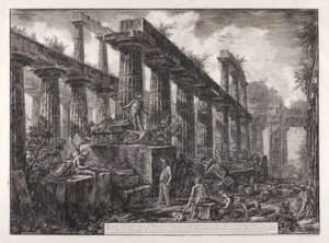 Vista de los Restos de la Cella del Templo de Neptuno, desde Diferentes Vistas de de Giovanni Battista Piranesi