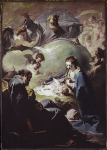 Natividad con el Todopoderoso y el Espíritu Santo de Giovanni Battista Pittoni