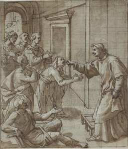 San Lorenzo curando a los ciegos de Giovanni Battista Pozzi