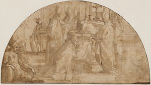 Un papa consagrando a un obispo: estudio para una luneta de Giovanni Battista Ricci