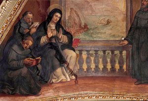 Historia de la vida de Santa Mónica, madre de San Agustín de Hipona. Fresco en la Iglesia de Sant