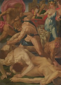 Moisés defendiendo a las hijas de Jetro, c.1523 de Giovanni Battista Rosso Fiorentino