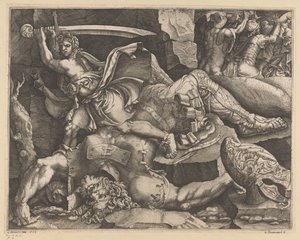 David decapita a Goliat de Giovanni Battista Scultori