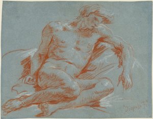 Un desnudo masculino sentado de Giovanni Battista Tiepolo