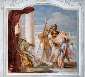 Eneas presenta a Cupido, disfrazado de Ascanio, a Dido, de la Sala de la Eneida en la Palazzina, 1757