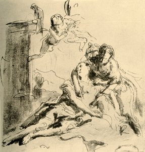 Angélica atiende las heridas de Medor, c1757, 1928 de Giovanni Battista Tiepolo