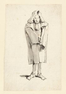 Caricatura de un hombre con abrigo de Giovanni Battista Tiepolo