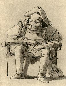 Caricatura de un hombre sentado, mediados del siglo XVIII, 1928