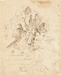 Figuras clásicas reunidas alrededor de una urna de Giovanni Battista Tiepolo