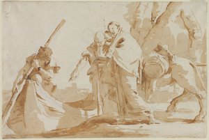 Huida a Egipto: El embarque de la Sagrada Familia, c. 1735 de Giovanni Battista Tiepolo