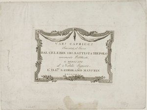 Frontispicio de Capricci de Giovanni Battista Tiepolo