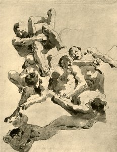 Gigantes luchando, mediados del siglo XVIII