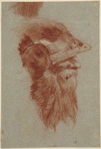 Estudio de cabeza de un soldado barbudo para la Kaisersaal de Wurzburgo de Giovanni Battista Tiepolo