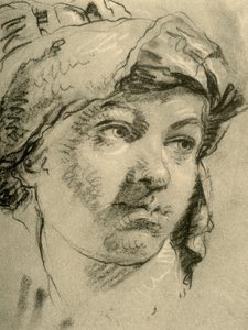 Cabeza de una Chica con Turbante, mediados del siglo XVIII, 1928 de Giovanni Battista Tiepolo