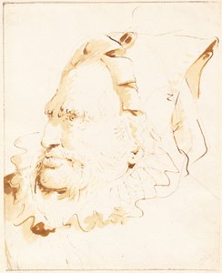 Cabeza de un mago de Giovanni Battista Tiepolo