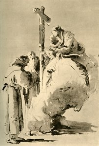 Madonna con dos monjes santos, mediados del siglo XVIII, 1928