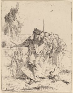 Mago y Otros Observando una Serpiente de Giovanni Battista Tiepolo