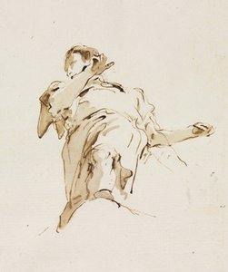 Figura masculina (?) vista desde abajo de Giovanni Battista Tiepolo