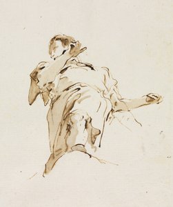 Figura masculina vista desde abajo, c. 1740s de Giovanni Battista Tiepolo
