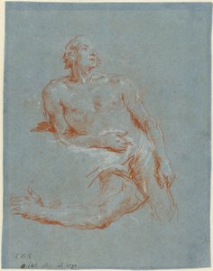 Desnudo masculino apoyado en su codo (verso) de Giovanni Battista Tiepolo
