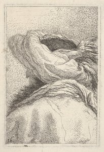 Hombre con Turbante, representado en formato de busto desde atrás en vista de tres cuartos, ca. 1770 de Giovanni Battista Tiepolo