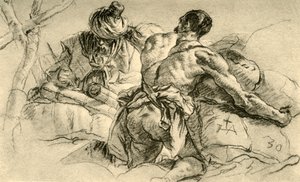 Comerciantes orientales con fardos de mercancías, 1753, 1928