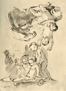 Cupidos jugando, c. 1757, 1928 de Giovanni Battista Tiepolo