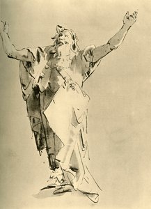 Profeta con los brazos levantados de Giovanni Battista Tiepolo