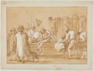 Punchinello como asistente de sastre, c.1800