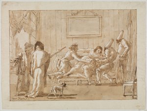 La madre de Punchinello (?) enferma en el embarazo, c.1800