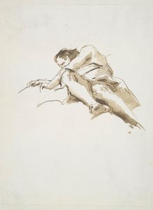 Figura masculina reclinada vista desde abajo de Giovanni Battista Tiepolo