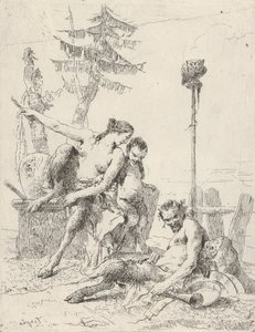 Familia de sátiros Pan y su familia, de los Scherzi de Giovanni Battista Tiepolo