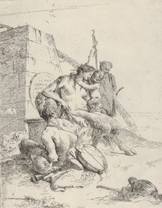Familia de Sátiros con el Obelisco, de los Scherzi, ca. 1743-50 de Giovanni Battista Tiepolo