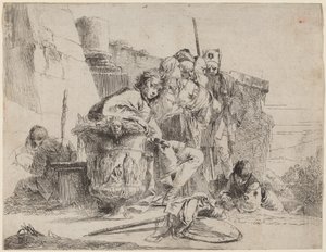 Joven Sentado Apoyado en una Urna de Giovanni Battista Tiepolo