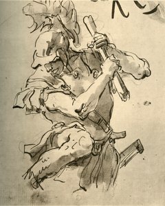 Soldado levantando su brazo para golpear, mediados del siglo XVIII, 1928 de Giovanni Battista Tiepolo