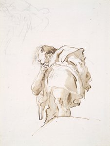Figura masculina de pie vista oblicuamente desde abajo de Giovanni Battista Tiepolo